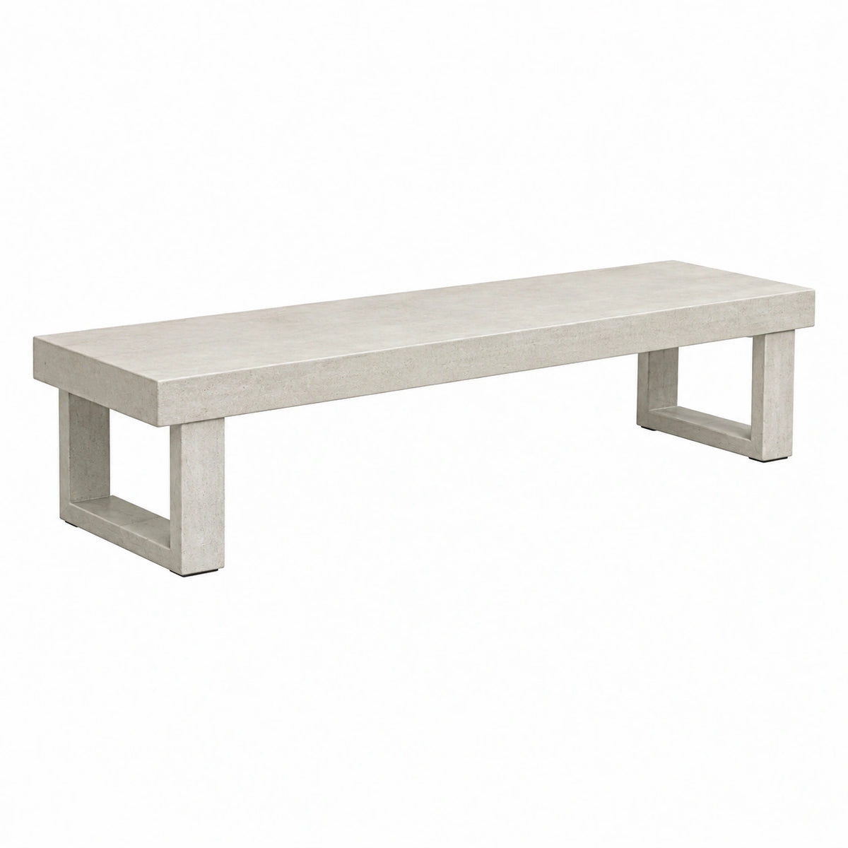 Banc contemporain en pierre beige, 180 x 40 x 45 cm