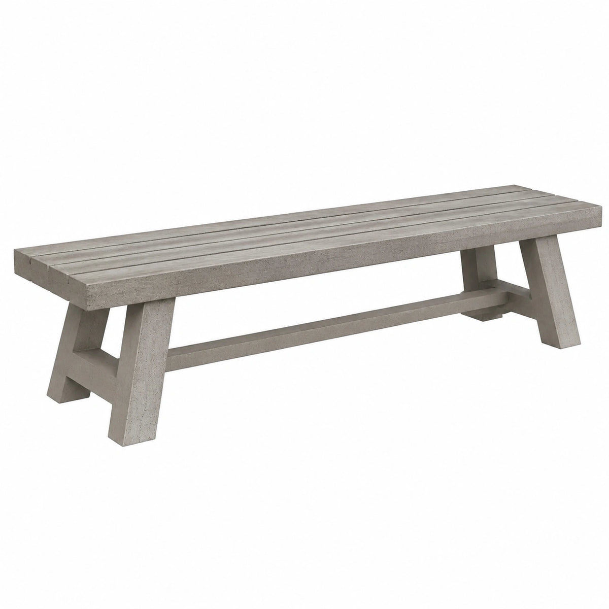 Banc de jardin rustique en béton gris 180 x 40 x 45 cm