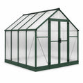 Serre de jardin en aluminium vert et polycarbonate translucide avec double porte, 190 x 190 x 195 cm