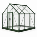 Serre de jardin en aluminium vert avec panneaux transparents, 190 x 190 x 195 cm